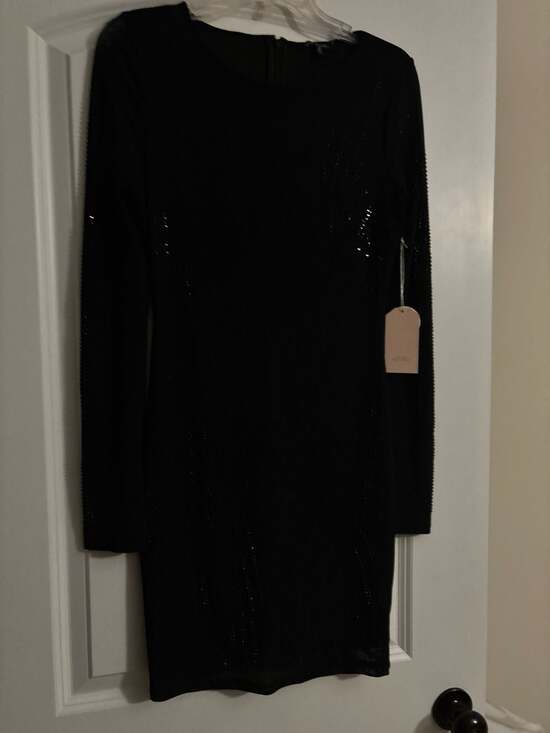 Black biashe sequined dress size medium. Mesh... - Picture 3 of 7